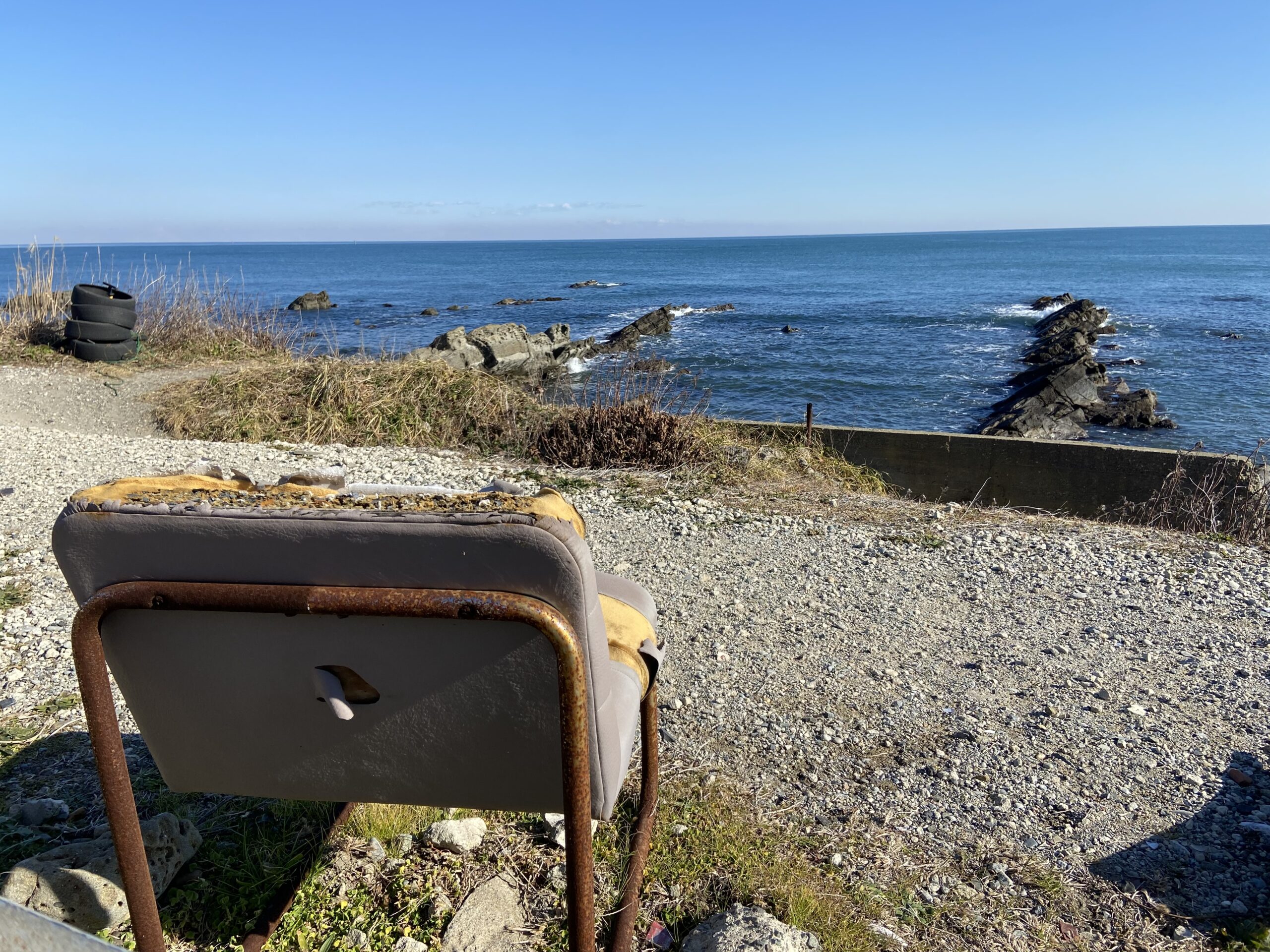 chair in front of ocean